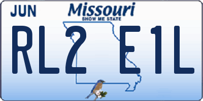 MO license plate RL2E1L