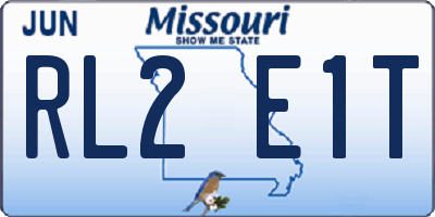 MO license plate RL2E1T