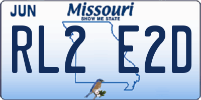MO license plate RL2E2D