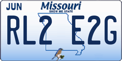 MO license plate RL2E2G