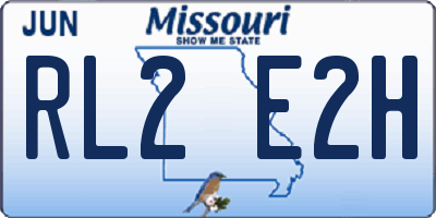 MO license plate RL2E2H