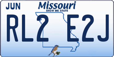 MO license plate RL2E2J