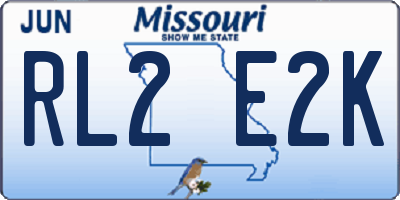 MO license plate RL2E2K