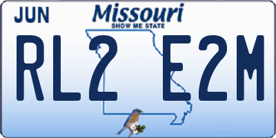 MO license plate RL2E2M