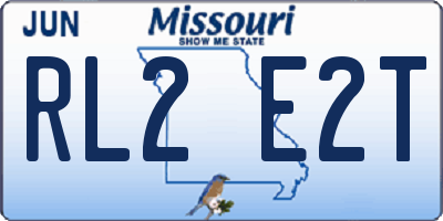 MO license plate RL2E2T