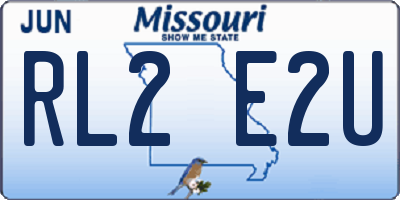 MO license plate RL2E2U