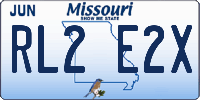 MO license plate RL2E2X