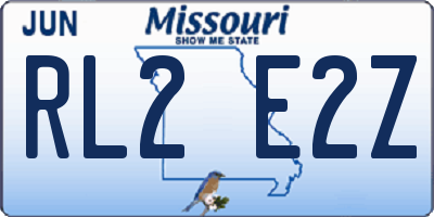 MO license plate RL2E2Z