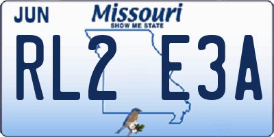 MO license plate RL2E3A