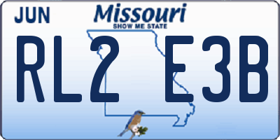 MO license plate RL2E3B