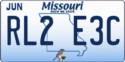 MO license plate RL2E3C