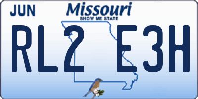 MO license plate RL2E3H