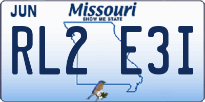 MO license plate RL2E3I