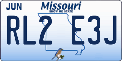 MO license plate RL2E3J