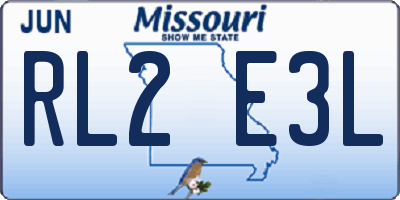 MO license plate RL2E3L