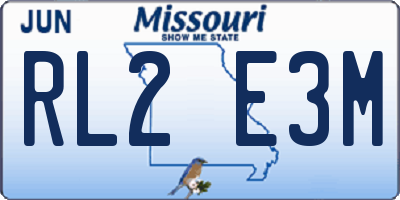 MO license plate RL2E3M