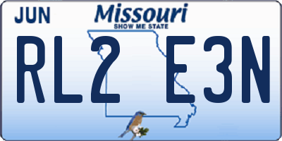 MO license plate RL2E3N
