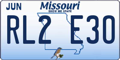 MO license plate RL2E3O