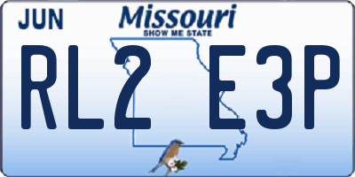 MO license plate RL2E3P