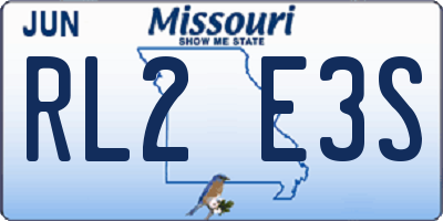 MO license plate RL2E3S