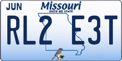 MO license plate RL2E3T