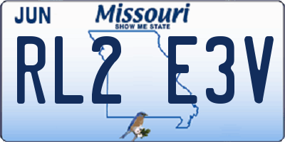 MO license plate RL2E3V