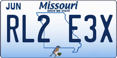 MO license plate RL2E3X