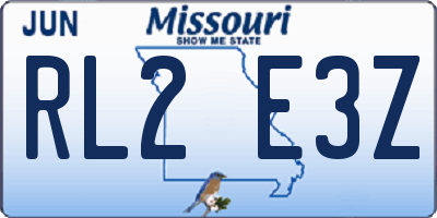 MO license plate RL2E3Z