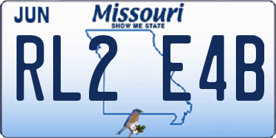 MO license plate RL2E4B