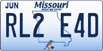 MO license plate RL2E4D