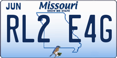 MO license plate RL2E4G