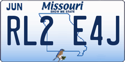 MO license plate RL2E4J