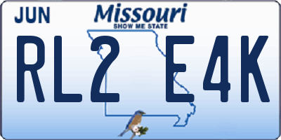 MO license plate RL2E4K