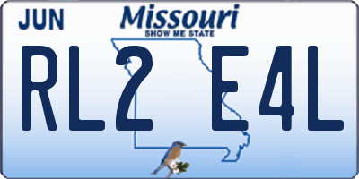 MO license plate RL2E4L