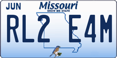 MO license plate RL2E4M