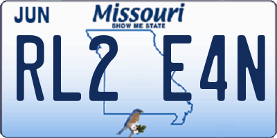 MO license plate RL2E4N