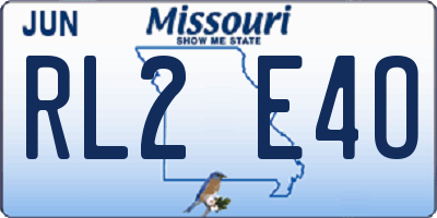 MO license plate RL2E4O