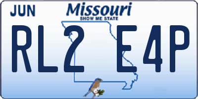 MO license plate RL2E4P