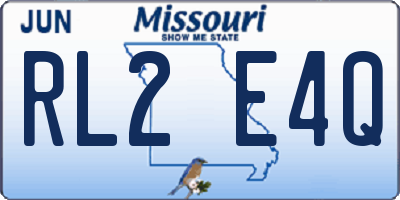 MO license plate RL2E4Q