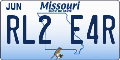 MO license plate RL2E4R