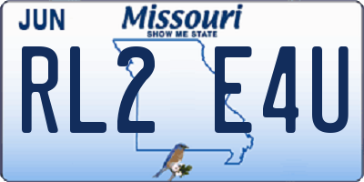 MO license plate RL2E4U