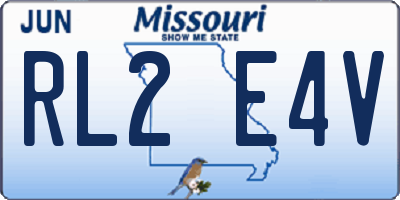 MO license plate RL2E4V