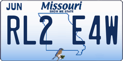 MO license plate RL2E4W