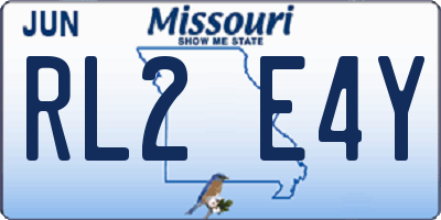 MO license plate RL2E4Y