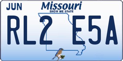 MO license plate RL2E5A