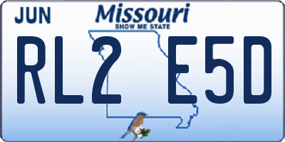 MO license plate RL2E5D