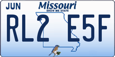 MO license plate RL2E5F