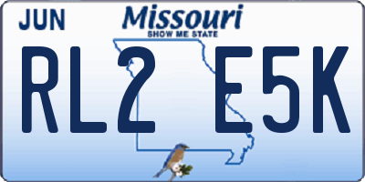 MO license plate RL2E5K