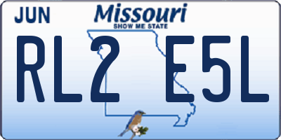 MO license plate RL2E5L