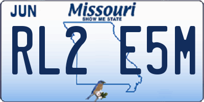 MO license plate RL2E5M